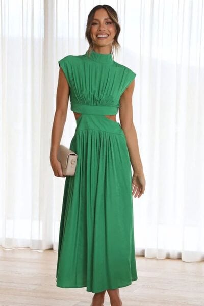 Cutout Mock Neck Sleeveless Dress - Trendsi