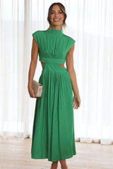 Cutout Mock Neck Sleeveless Dress - Trendsi