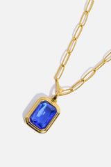 Zircon 18K Gold-Plated Geometrical Shape Pendant Necklace - Trendsi - Flyclothing LLC