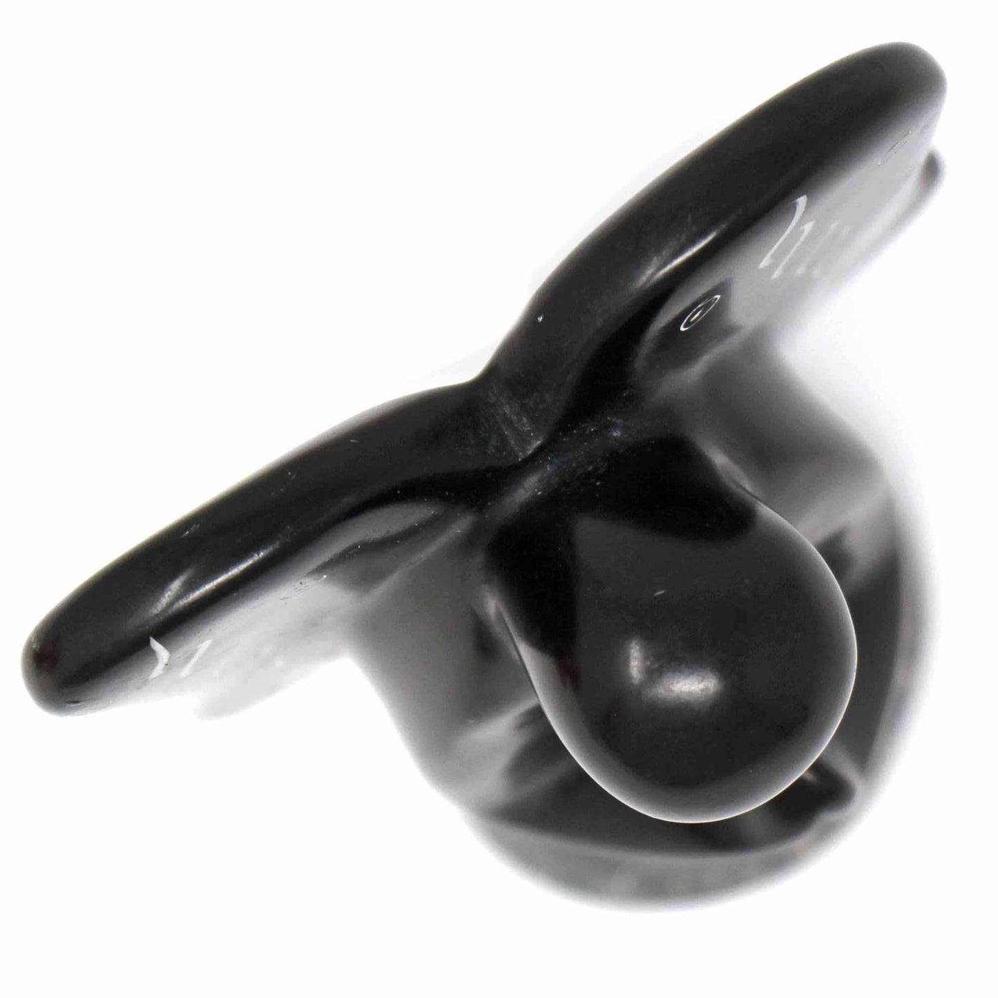 Soapstone Angel Sculpture - Black Finish with Etch Design - SMOLArt - Flyclothing LLC