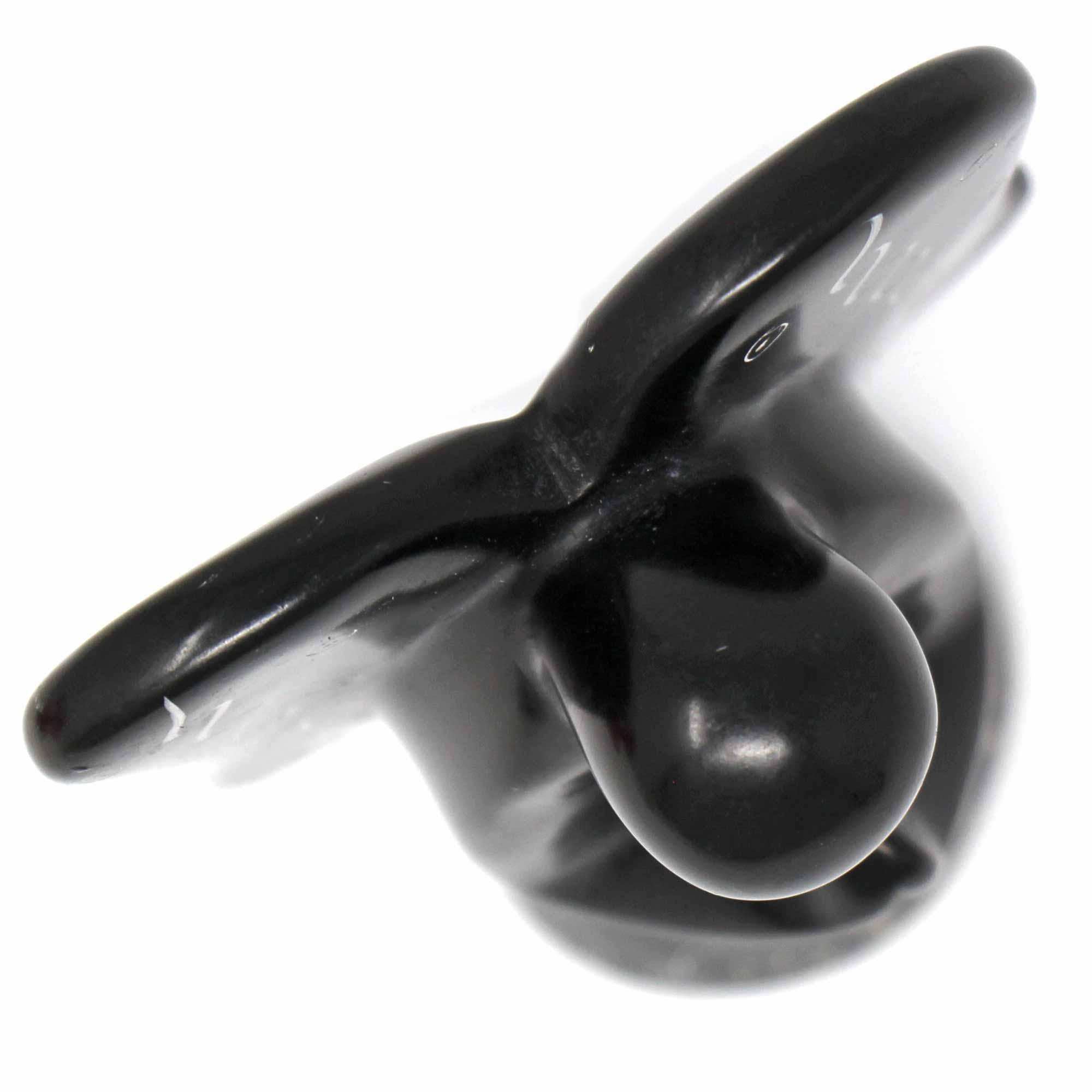 Soapstone Angel Sculpture - Black Finish with Etch Design - SMOLArt - Flyclothing LLC