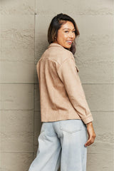 Button Down Collared Jacket - Trendsi