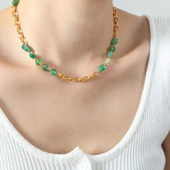 Beaded Titanium Steel Necklace - Trendsi