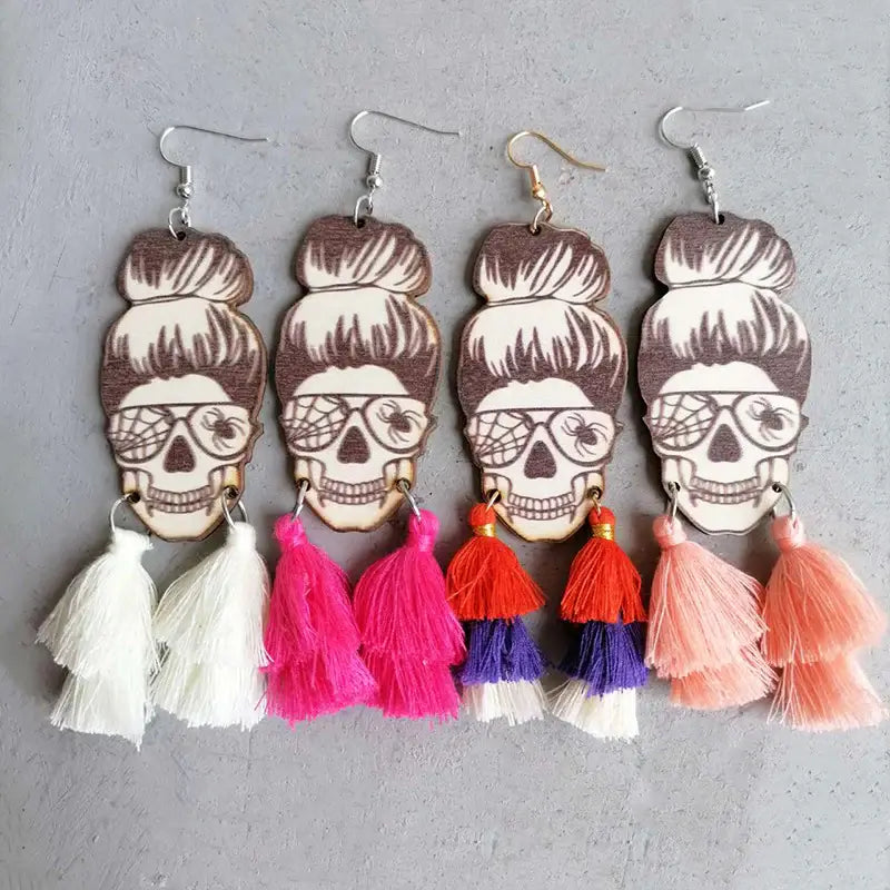 Spider Grandma Tassel Detail Dangle Earrings - Trendsi - Flyclothing LLC