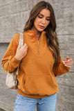 Quarter Zip Dropped Shoulder Sweatshirt - Trendsi - Flyclothing LLC