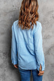 Textured Button Front Curved Hem Shirt - Trendsi - Flyclothing LLC