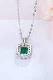 1.5 Carat Lab-Grown Emerald Pendant 925 Sterling Silver Necklace - Trendsi