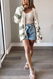Striped Button Down Cardigan - Trendsi