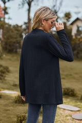 Open Front Long Sleeve Cardigan - Trendsi