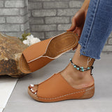 PU Leather Open Toe Sandals - Trendsi