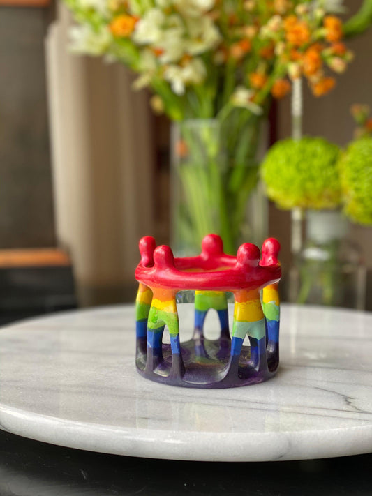 Rainbow Circle of Friends Painted Sculpture, 3 to 3.5-inch - SMOLArt