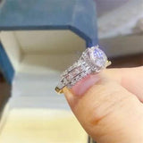 2 Carat Moissanite 925 Sterling Silver Ring - Trendsi