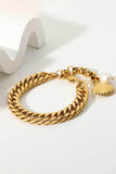 18K Gold-Plated Curb Chain Bracelet - Trendsi