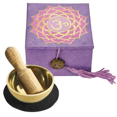 Mini Meditation Bowl Box: 2" Crown Chakra - DZI (Meditation) - Flyclothing LLC