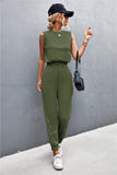 Sleeveless Top and Joggers Set - Trendsi