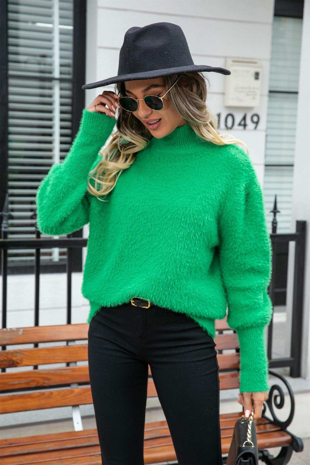 Turtle Neck Long Sleeve Pullover Sweater - Trendsi - Flyclothing LLC