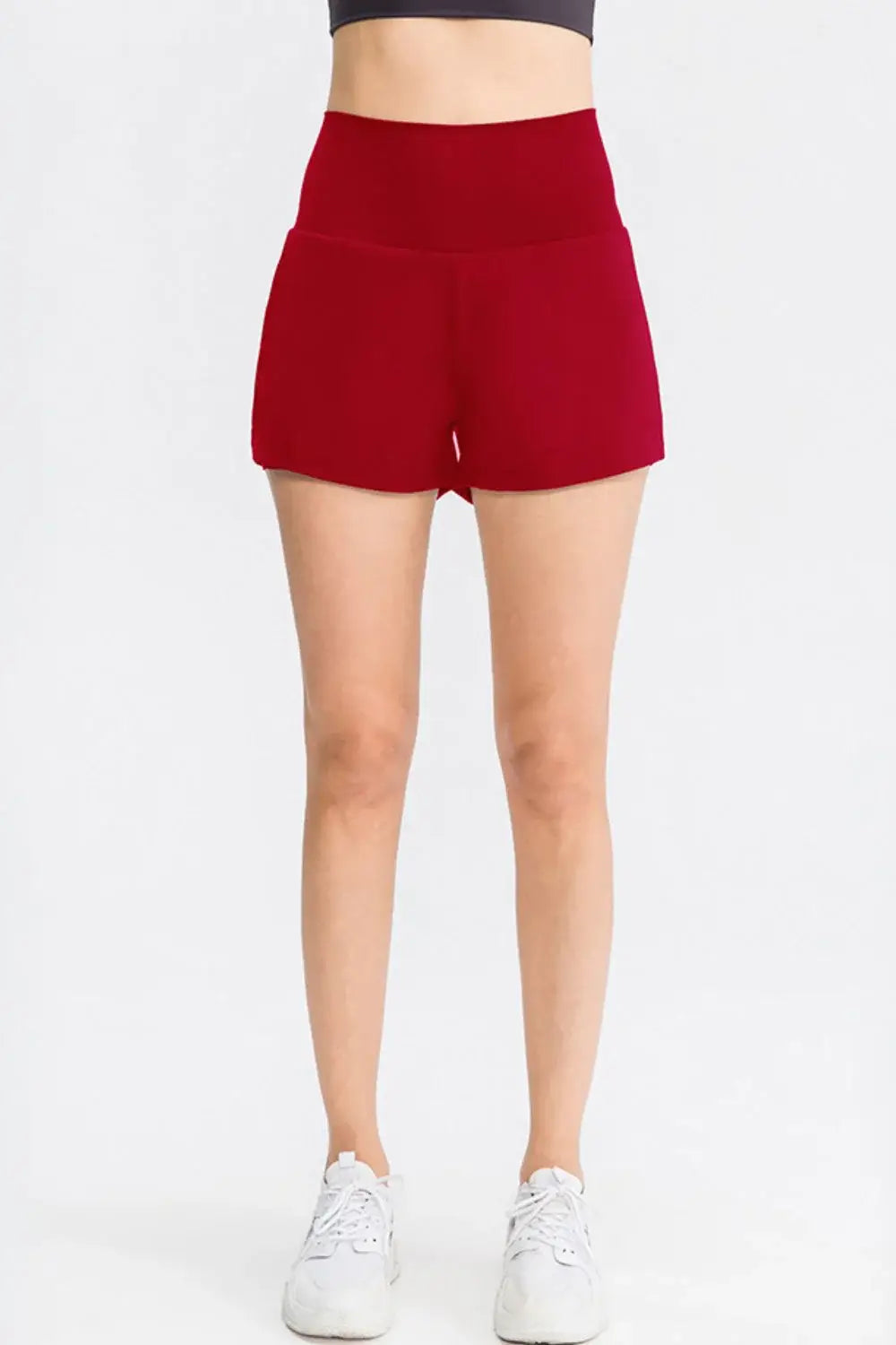 Wide Waistband Sports Shorts with Pockets - Trendsi - Flyclothing LLC