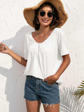 Lace Trim Short Sleeve Top - Trendsi - Flyclothing LLC
