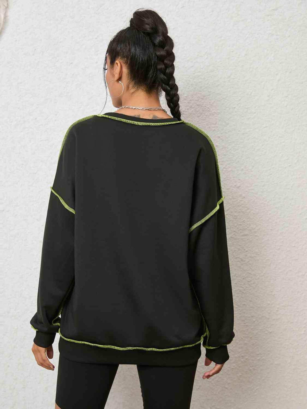 Graphic Round Neck Sweatshirt - Trendsi - Flyclothing LLC