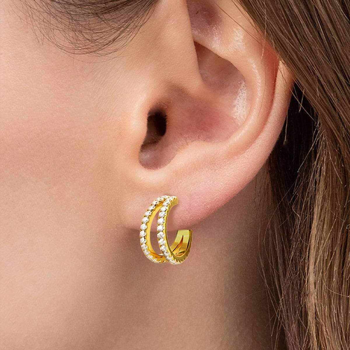 Moissanite 925 Sterling Silver C-Hoop Earrings - Trendsi - Flyclothing LLC