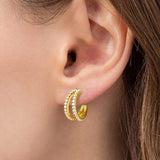 Moissanite 925 Sterling Silver C-Hoop Earrings - Trendsi - Flyclothing LLC