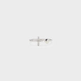 Heart Shape Cross Inlaid Zircon Open Ring - Trendsi