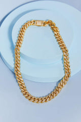 GNJ MANUFACTURING Cubic Zirconia Curb Chain Necklace - Trendsi - Flyclothing LLC
