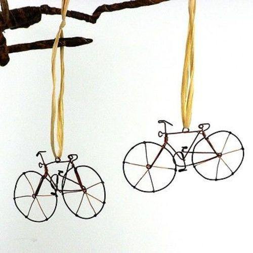 Recycled Wire Bicycle Ornament, Set of 2 - Creative Alternatives