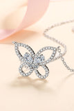 Moissanite Butterfly Pendant Necklace - Trendsi