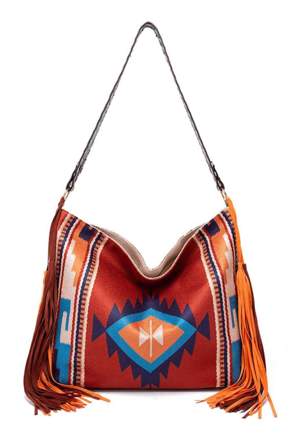Geometric Canvas Tote Bag - Trendsi