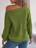 Openwork Long Sleeve Sweater - Trendsi