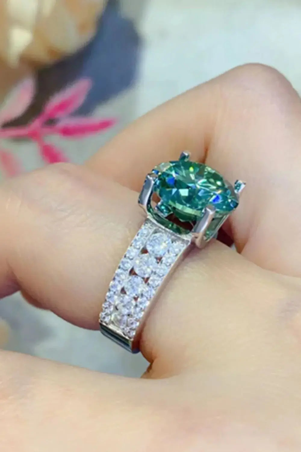 5 Carat Moissanite 4-Prong Wide Band Ring - Trendsi - Flyclothing LLC