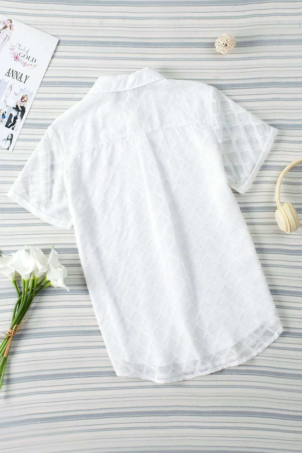 Button Up Short Sleeve Shirt - Trendsi - Flyclothing LLC