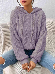Drawstring Long Sleeve Hoodie - Trendsi