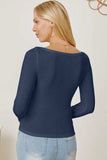 Square Neck Long Sleeve T-Shirt - Trendsi - Flyclothing LLC