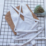 Halter Neck Deep V Tied One-Piece Swimsuit - Trendsi - Flyclothing LLC