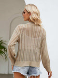 Button Down Ribbed Trim Cardigan - Trendsi - Flyclothing LLC