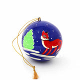 Handpainted Fox & Bird Ornaments, Set of 2 - Asha Handicrafts - Flyclothing LLC
