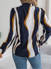 Printed Button Up Long Sleeve Shirt - Trendsi