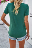 V-Neck Short Sleeve T-Shirt - Trendsi - Flyclothing LLC