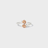 Rose Shape Inlaid Zircon Bypass Ring - Trendsi