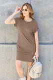 Basic Bae Full Size Round Neck Short Sleeve Dress with Pockets - Trendsi - Flyclothing LLC
