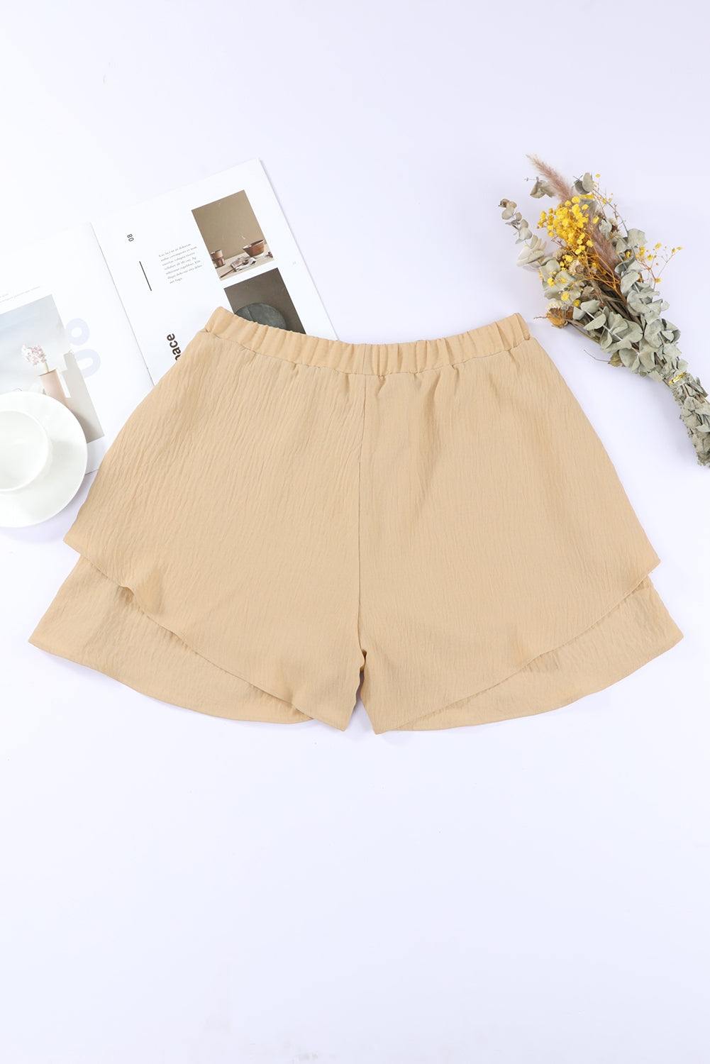 Layered Elastic Waist Shorts - Trendsi