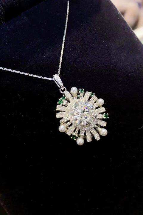 2 Carat Moissanite 925 Sterling Silver Necklace - Trendsi - Flyclothing LLC