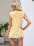 Eyelet Lace Detail V-Neck Tank - Trendsi - Flyclothing LLC