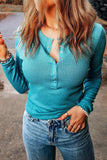 Half-Snap Round Neck Long Sleeve Top - Trendsi - Flyclothing LLC