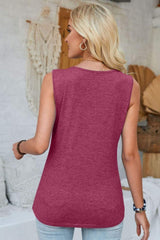 Lace Detail V-Neck Tank - Trendsi - Flyclothing LLC