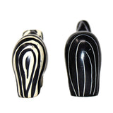 Zebra Soapstone Sculptures, Set of 2 - SMOLArt - Flyclothing LLC
