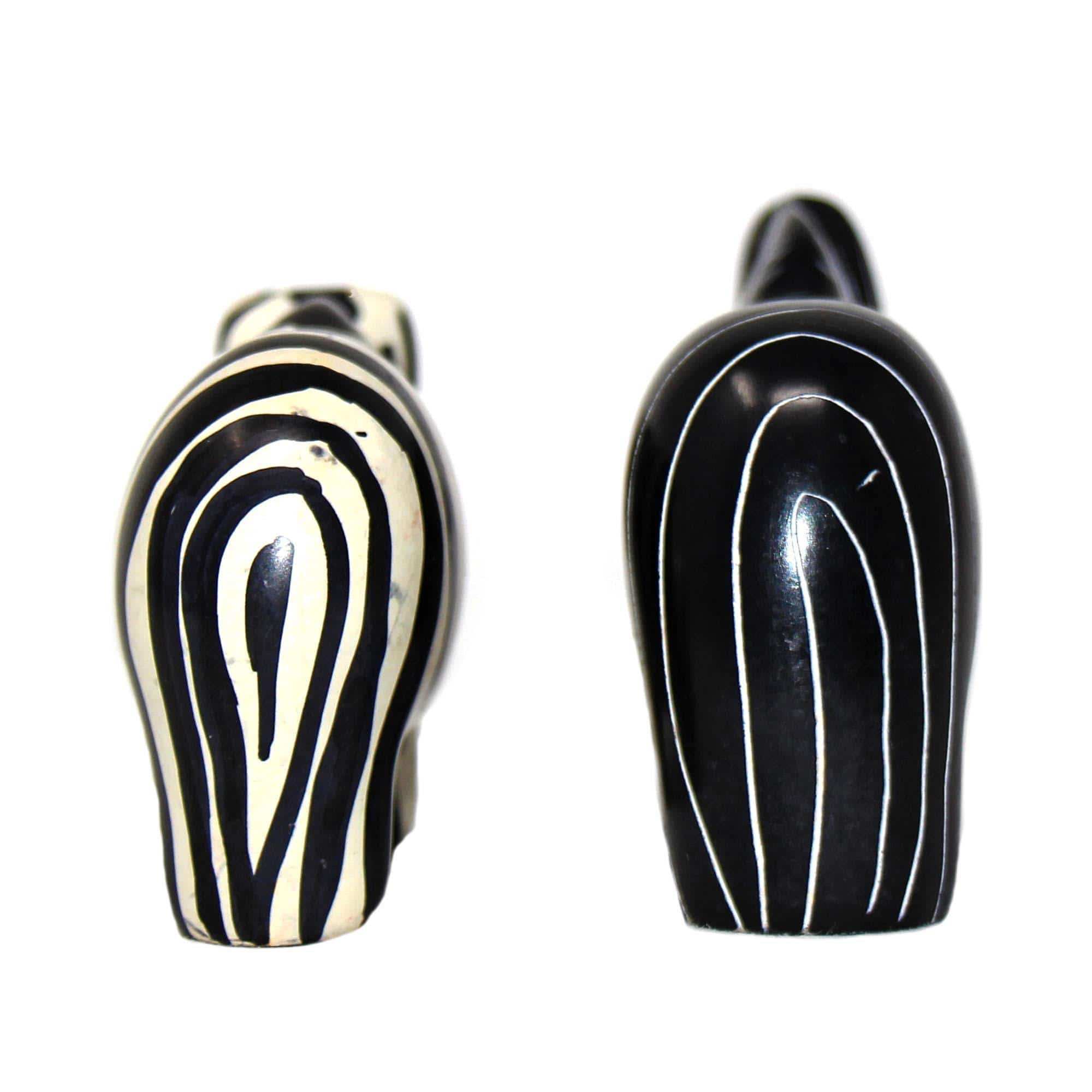 Zebra Soapstone Sculptures, Set of 2 - SMOLArt - Flyclothing LLC