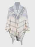 Fringe Detail Open Front Poncho - Trendsi - Flyclothing LLC